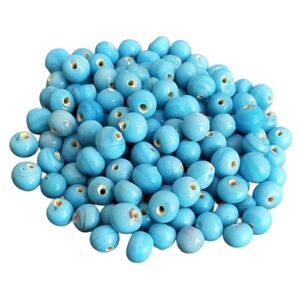 Last set! 60+ Turquoise Ceramic BEADS Round 10 mm NEW bundle set lot